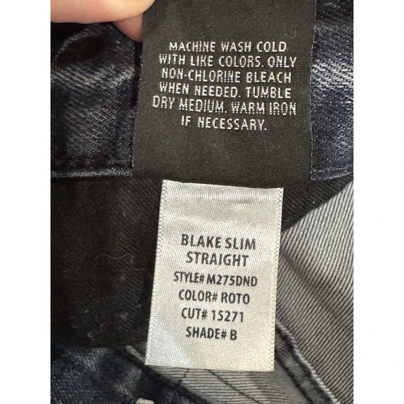 Hudson Jeans Blake Slim Straight Men's Size 34 Zip‎ Roto Medium Wash Denim